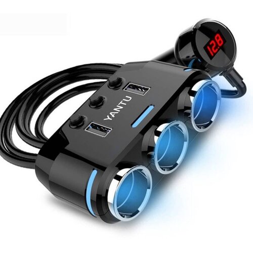 YANTU Avto razdelilec z LCD merilnikom napetosti 3 + 2 USB, (21013619) Cene
