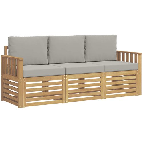  Setovi sofa 3 kom. Bijela i svjetlosiva Polyester Slike