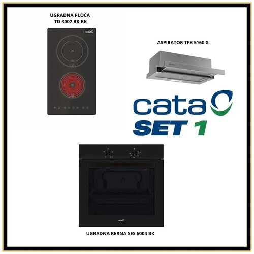 Cata ugradni set 1 td 3002 bk + ses 6004 bk + tfb 5160 x Slike