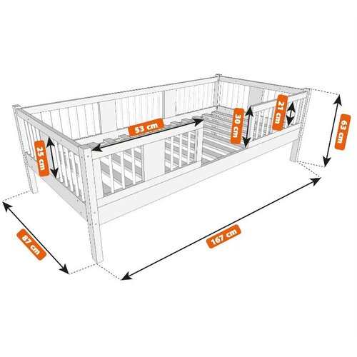 Molarem Home Drveni dječji krevet Luna 20 - svijetlo drvo - 200x90 cm - S 2 ladice Slike