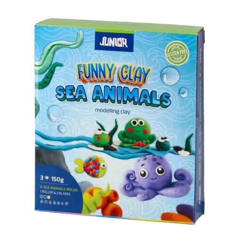 Junior Funny clay, masa za oblikovanje sa kalupima, miks, Sea animals Cene