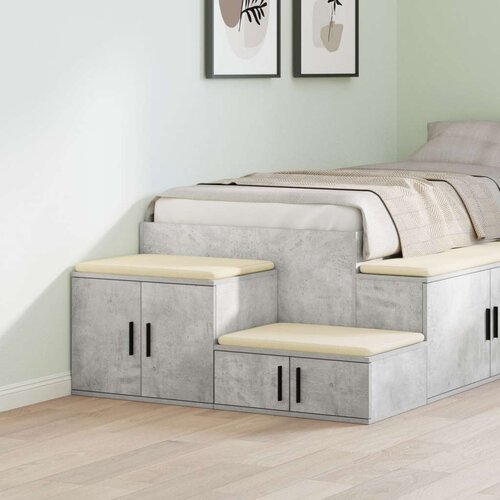Kabinet Shranjevalna omara betonsko siva 127x41x40 cm iz vezanega lesa Cene