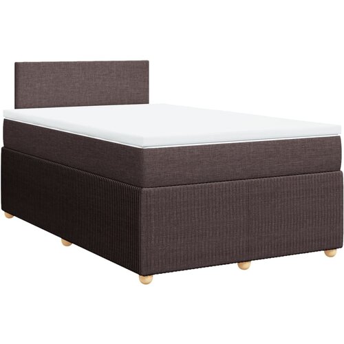 vidaXL Box spring postelja z vzmetnico temno rjav 120x200 cm blago, (21291531) Cene
