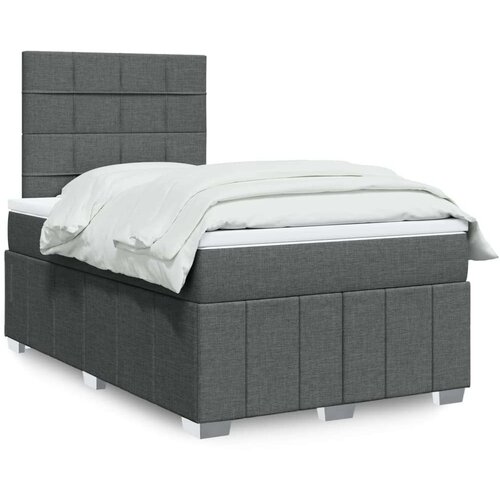 vidaXL Box spring postelja z vzmetnico temno siva 120x190 cm blago Cene
