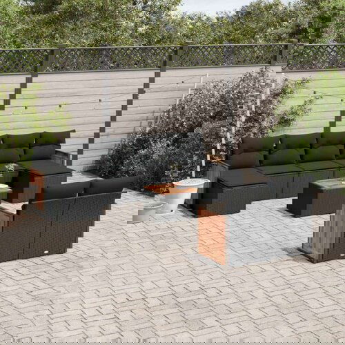  10-dijelni set vrtnih sofa s jastucima crni od poliratana Cijene