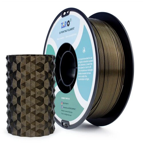  ZIRO Glitter Mystical PLA filament 1,75 mm &amp;ndash; Midnight Gold Slike