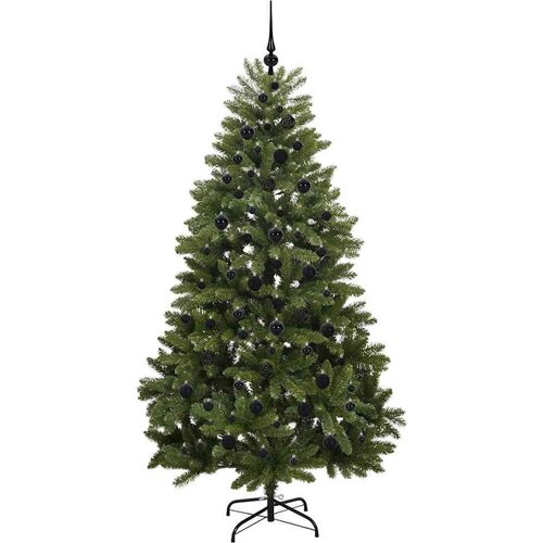 VidaXL Umjetno božićno drvce S LED lampica Zelena 210 cm PVC i metal Slike