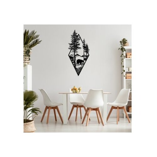 Wallxpert Zidna dekoracija Medvjed - crni v2, 39x85cm, crna Slike