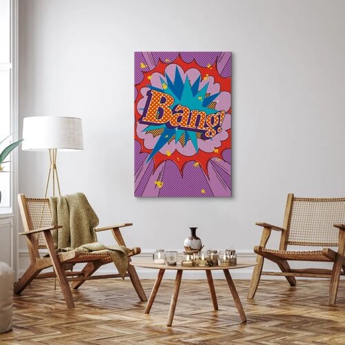  Slika - Comic Street Art (1-part) - Colorful Text on Vibrant Background 60x90 Na talijanskom platnu Slike