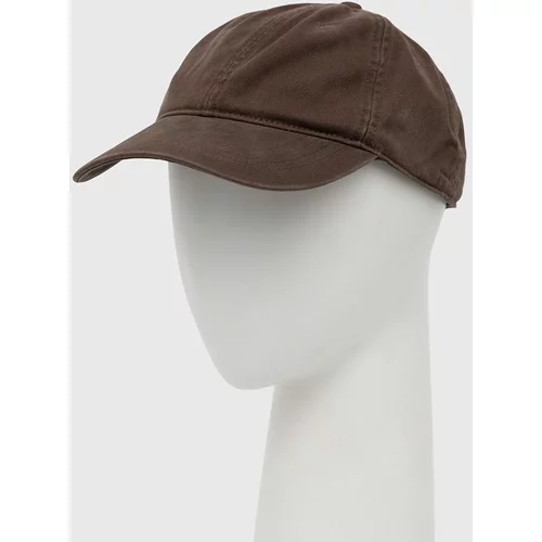 Abercrombie & Fitch Pamučna kapa sa šiltom boja: smeđa, glatka