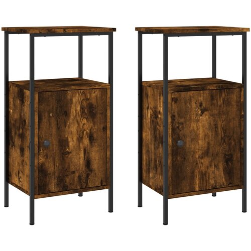 Maison Chic Dvo delni komplet Nočne omarice - Nočne mize dimljen hrast 41x31x80 cm inženirski les, (21687844) Slike