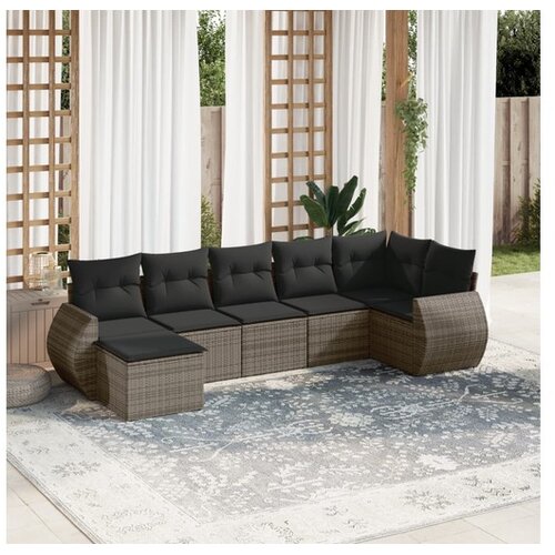vidaXL 7-dijelni set vrtnih sofa sivi od poliratana Cijene