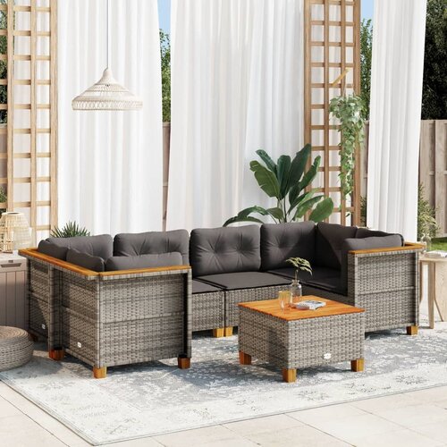 vidaXL 7-dijelni set vrtnih sofa sivi od poliratana Cijene