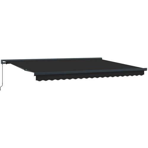  Skrovita tenda Antracit i siva 400 &amp;times; 300 cm Platno i Aluminij Slike