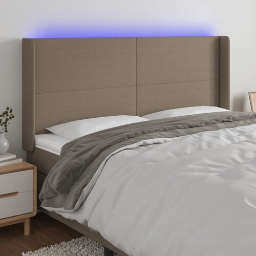 The Living Store LED posteljno vzglavje taupe 163x16x118/128 cm blago - LED Vzglavje, (21660512) Cene
