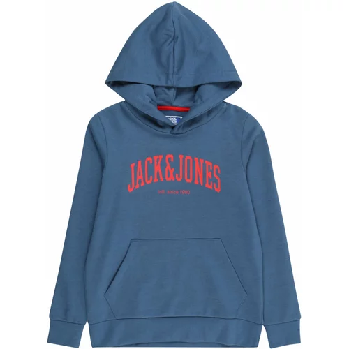 Jack & Jones Sweater majica 'JOSH' crno plava / svijetlo crvena
