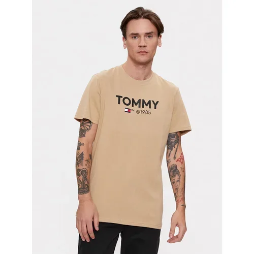 Tommy Jeans Majica Essential DM0DM18264 Bež Slim Fit