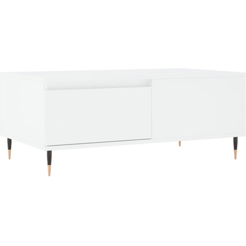 Maison Chic Klubska mizica - kavna mizica - Nizka mizica bela 90x50x36,5 cm inženirski les, (21754587) Cene