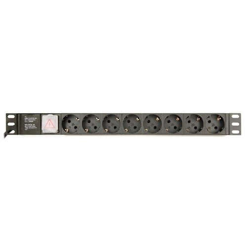 Gembird EG-PDU-014-C14 power distribution unit (PDU) 8 AC outlet(s) 1U Black Slike