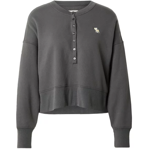 Abercrombie & Fitch Sweater majica antracit siva / bijela