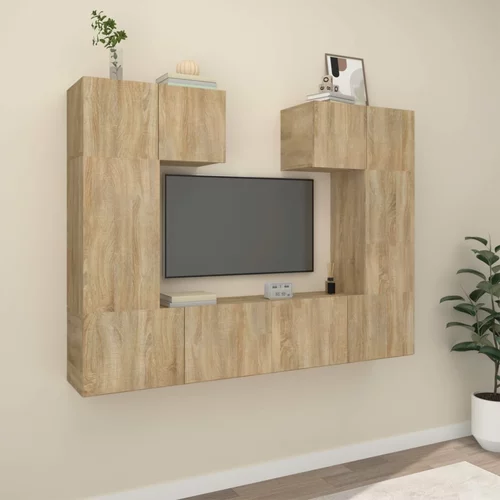  6-dijelni set TV ormarića boja hrasta sonome konstruirano drvo