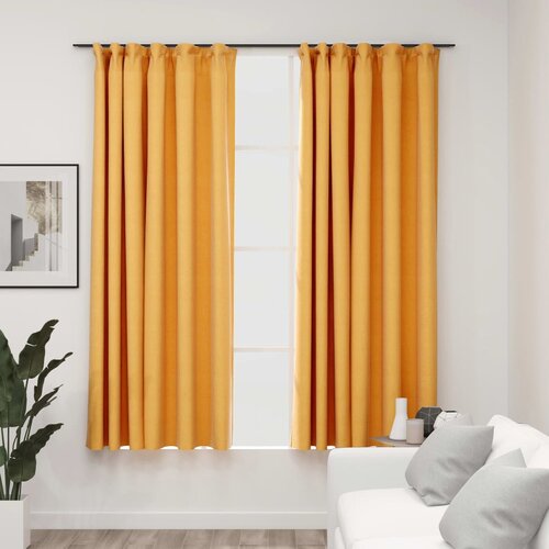 vidaXL Zatemnitvene zavese z obešali 2 kosa rumene 140x175 cm Cene