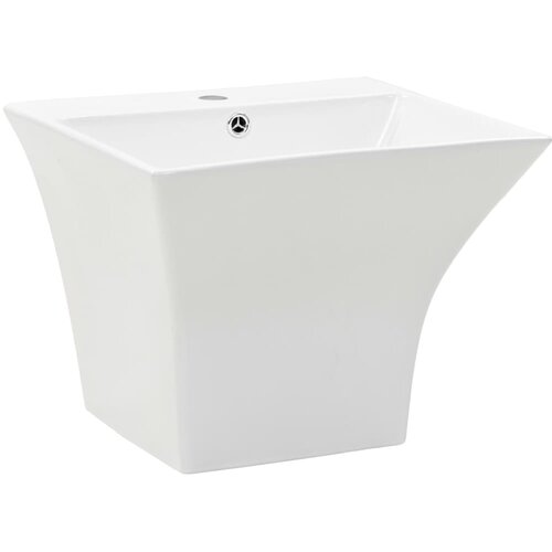  Zidni umivaonik keramički bijeli 500 x 450 x 410 mm Slike