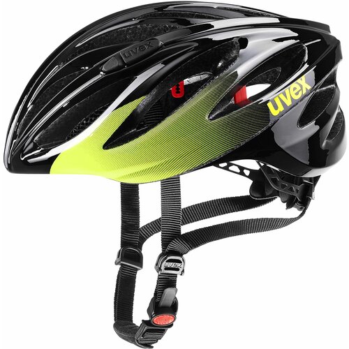 Uvex Boss Race bicycle helmet black/lime, M (55-60 cm) Cene