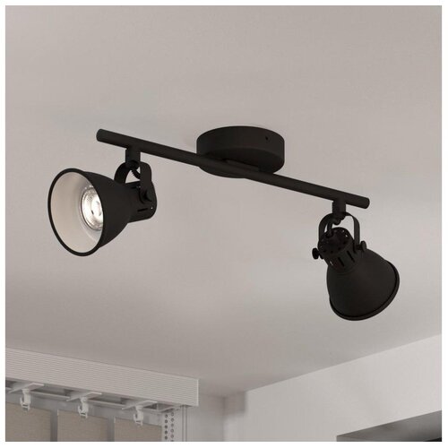 Eglo Seras 2 spot/2, led, gu10, 2x3,3w, 2x240lm, crna/čelik Slike