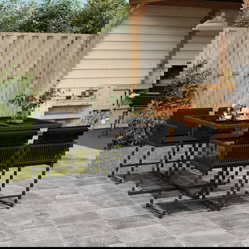 vidaXL Vrtna jedilna garnitura 5-delna z blazinami črn poli ratan Cene