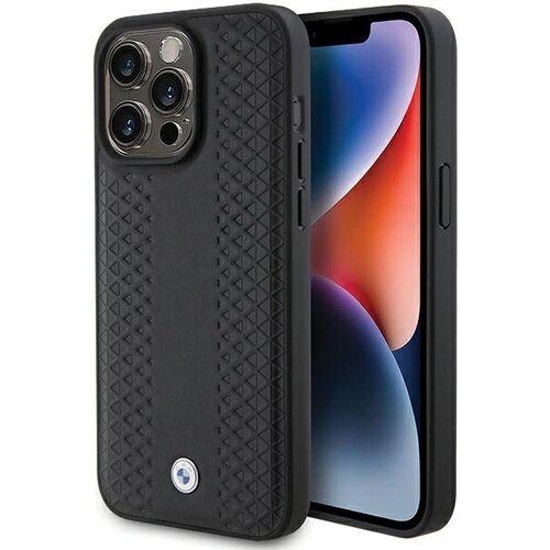 BMW USNJENI OVITEK Z DIAMANTNIM VZORECEM OVITEK ZA IPHONE 15 PRO MAX ČRN, (21898829) Cene