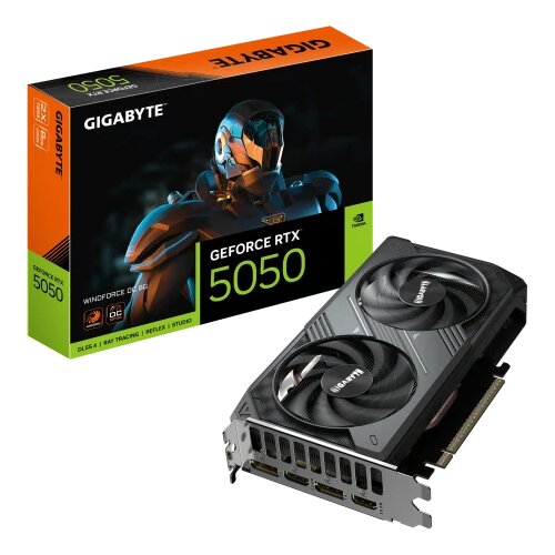 Gigabyte GeForce RTX 5050 WINDFORCE OC 8G Graphics Card - 8GB GDDR6, 128bit, PCI-E 5.0, 2587MHz Core Clock, 2 x DP, 2 x HDMI, NVIDIA DLSS 4, GV-N5050WF2OC-8GD Cijene