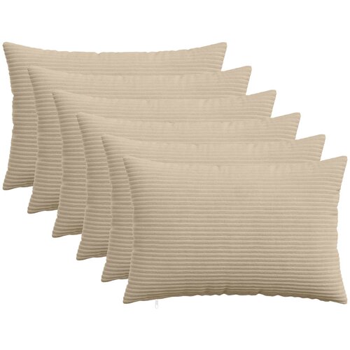  Presvlaka za jastuk 6 pcs HEERLEN Sivosmeđa 50 x 80 cm Kord Cijene