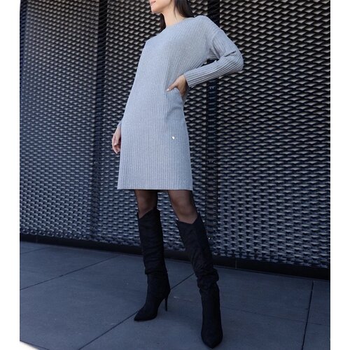  Gray shimmering midi dress Kadyra Slike