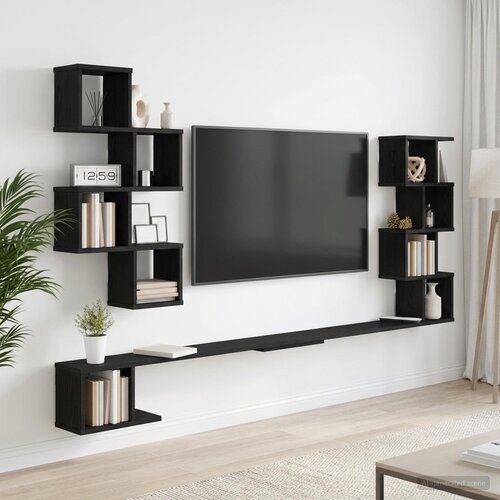  Polica za TV na zidu Crni hrast 180 x 15 x 94 cm Cene
