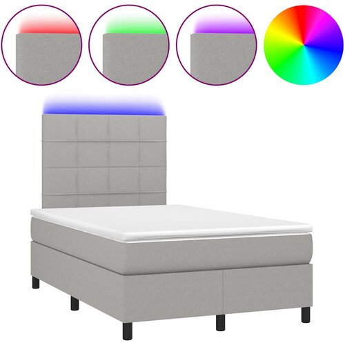Maison Chic Box spring postelja - Vzmetna postelja z vzmetnico LED sv. siva 120x190 cm blago SL22657, (21903805) Cene