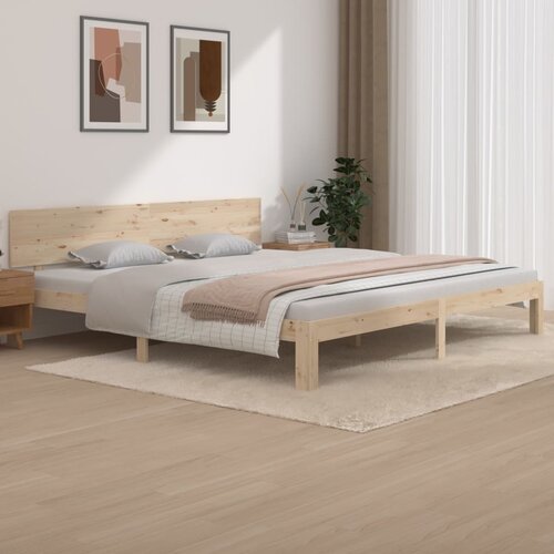  The Living Store Posteljni okvir iz trdne borovine 200x200 cm - Posteljni Okvir, (21444479) Slike