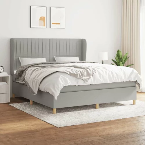  Box spring postelja z vzmetnico svetlo siva 160x200 cm žamet, (20895823)