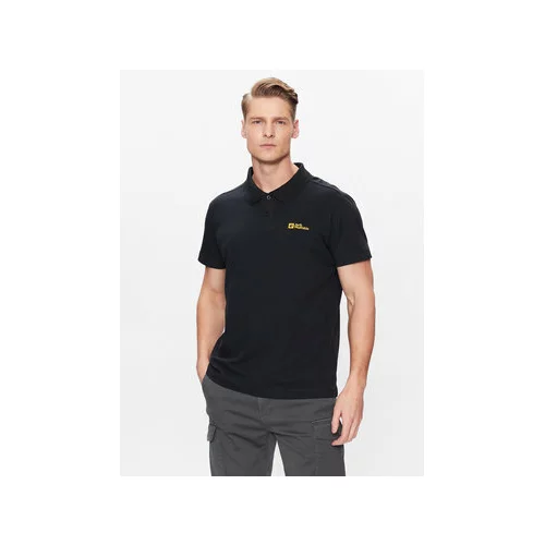 Jack Wolfskin Polo majica Essential 1809301 Črna Regular Fit