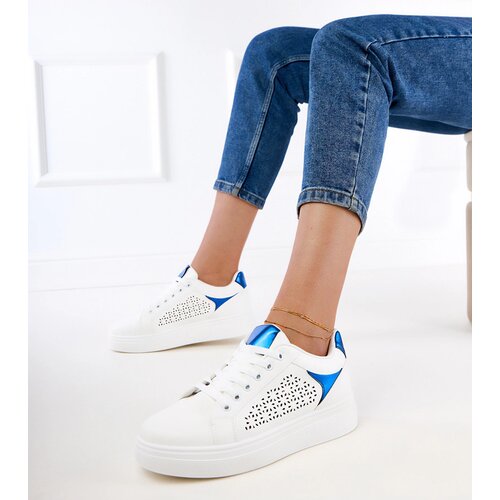 Gemre White sneakers with blue inserts on platform Remmi Cijene
