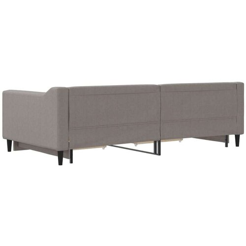 VidaXL Dnevni krevet na razvlačenje smeđesivi 100 x 200 cm od tkanine Slike