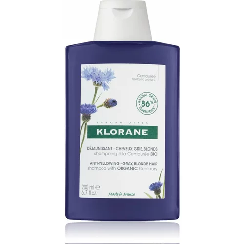 Klorane Cornflower Organic šampon neutralizirajući žuti tonovi 200 ml