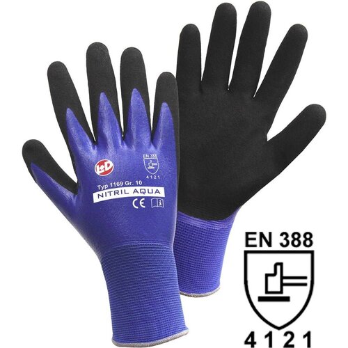 L+D Rokavice NITRIL AQUA, modre / črne barve, DE 12 parov, velikost 11 (XXL) Cene