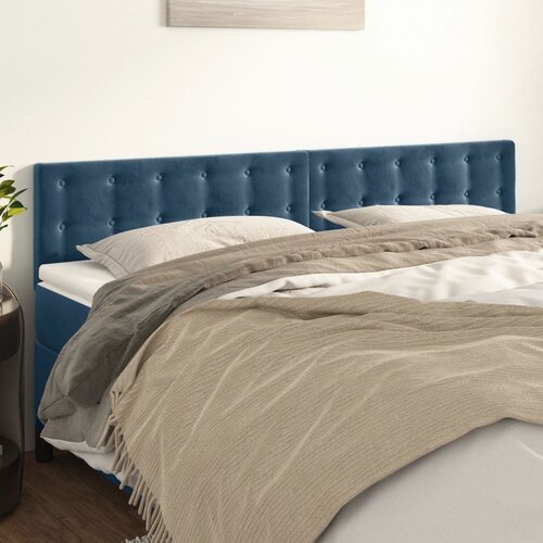 vidaXL Posteljno vzglavje 2 kosa temno modro 90x5x78/88 cm žamet Cene