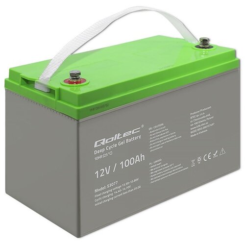 Qoltec 53077 Deep Cycle Gel Battery | 12V | 100Ah | 30.5kg Cijene