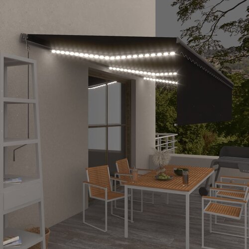 vidaXL Automatska tenda s roletom i senzorom LED 6 x 3 m antracit Cijene