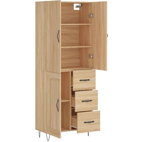 vidaXL Visoka komoda hrasta sonome 69 5x34x180cm od konstruiranog drva Cijene