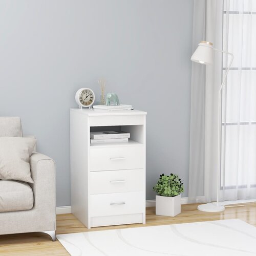 vidaXL Omarica s predali bela 40x50x76 cm konstruiran les, (20623054) Cene