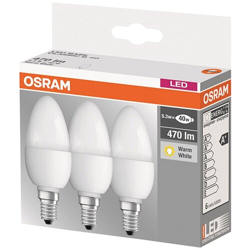 Osram LED-sijalka Classic B40 (5,3 W, 470 lm, toplo bela svetloba, E14) Cene