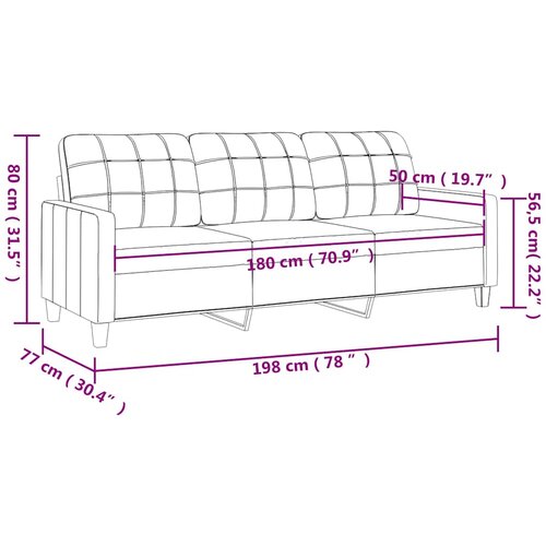 Trosjed crni 180 cm od umjetne kože Slike